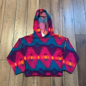 Vintage Aztec Navajo Hoodie Sweatshirt‎ Youth Size Small 7/8 Made in USA